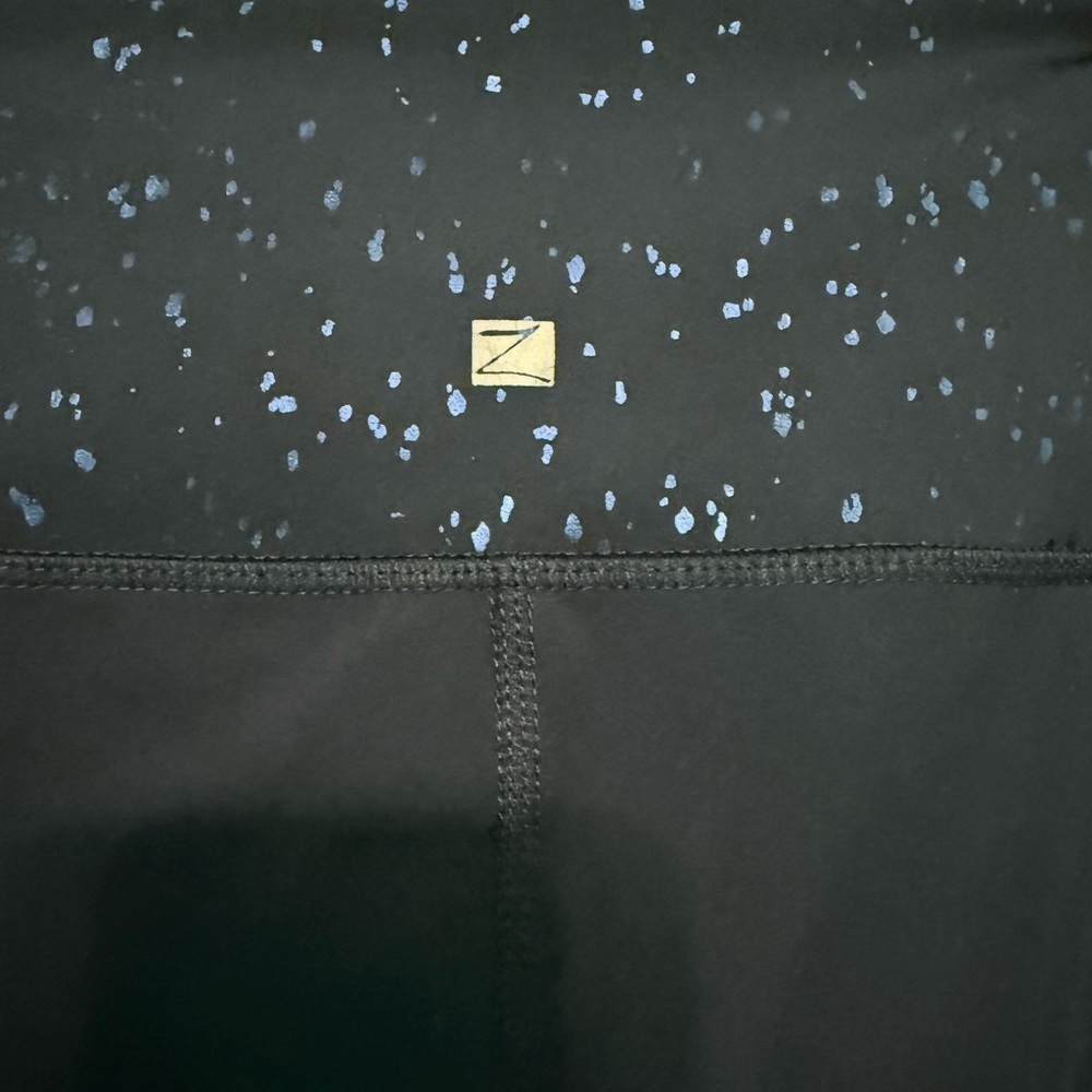 Z by Zobha Navy Blue With Blue Metallic Design Accent Leggings Size Large - Picture 3 of 5